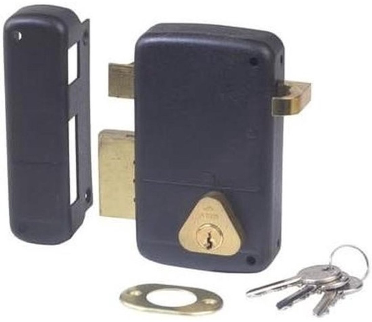 Deurslot - Veiligheidsslot - Deur Beveiligen - Trekstang en Cilinder - 45 mm Ingang - Zwart