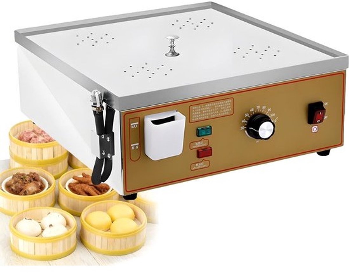 Elektrische stoomkoker - Dim sum machine - Snel stomen - Droogkookalarm apart vullen - 45x29x18CM