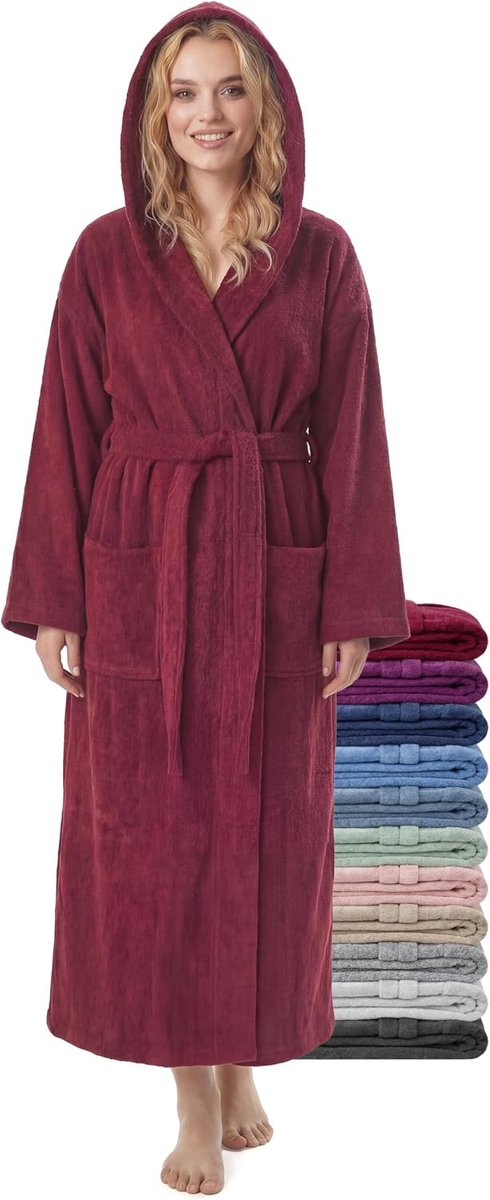 Badjas Enkellang Capuchon 100% Katoen 380 g/m² Sauna Spa