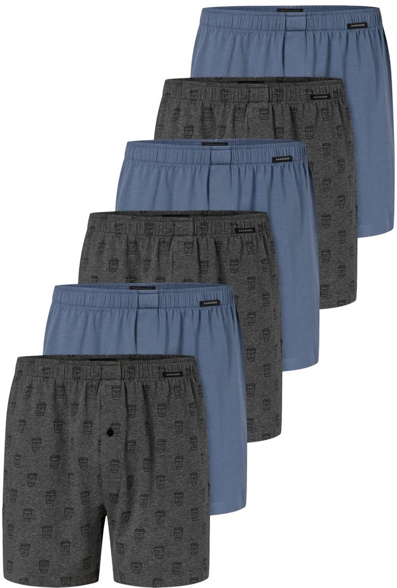 Schiesser Heren boxershort 6 pack Single Jersey