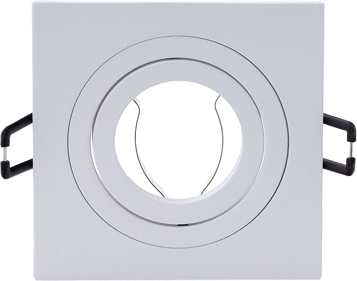 W-E000004 Classic - set met vierkante inbouwspots plafondlamp, fitting inclusief: GU10, 9 x 9 x 2,5 cm, wit