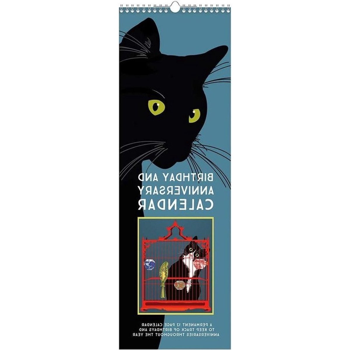Eeuwigdurende Kalender - Herinneringskalender - Belangrijke data onthouden - Met kattenillustraties - 38 x 13 cm - Multicolor