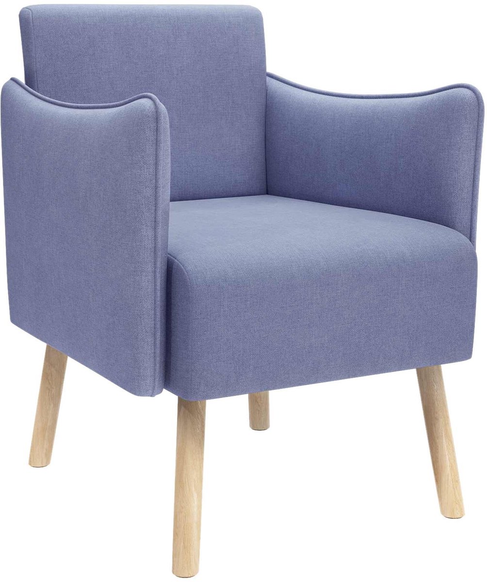 vidaXL Accentstoel - Jeans - Blauw - Stof Jeans Blauw