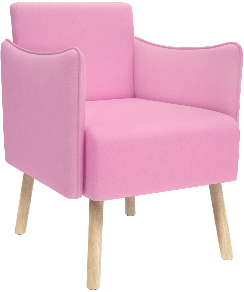 vidaXL Accentstoel - Roze - Stof