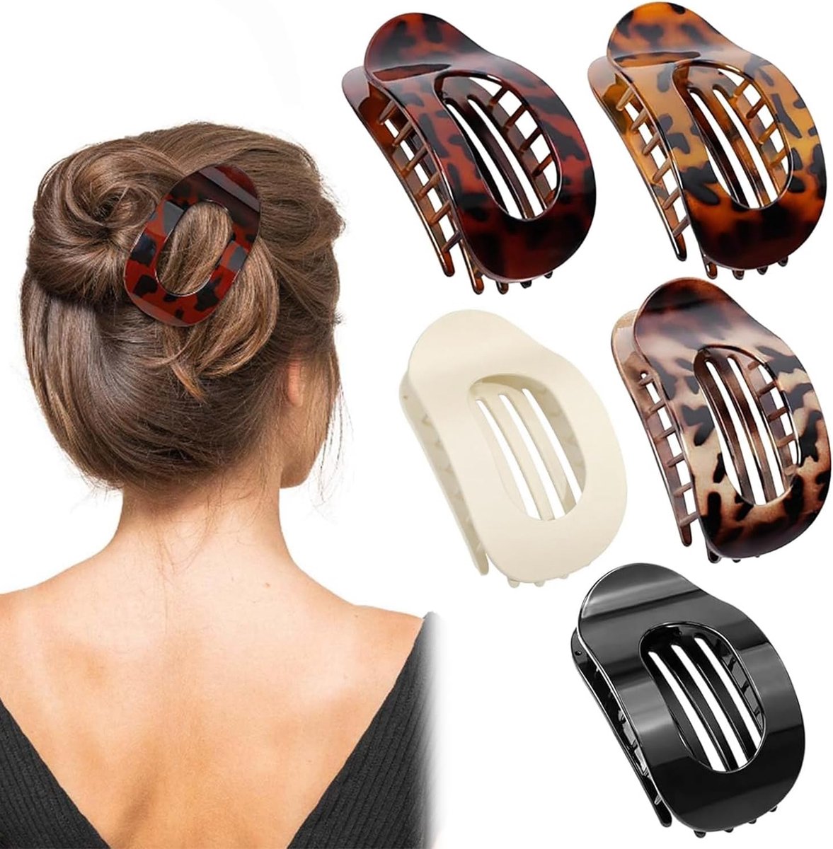 Haarspelden voor dames, platte klauw clip, eendensnavel haarspeld, platte haarklemmen, antislip, voor dik en dun haar, elegante Franse haarspeld voor dagelijks gebruik, sport, rijden