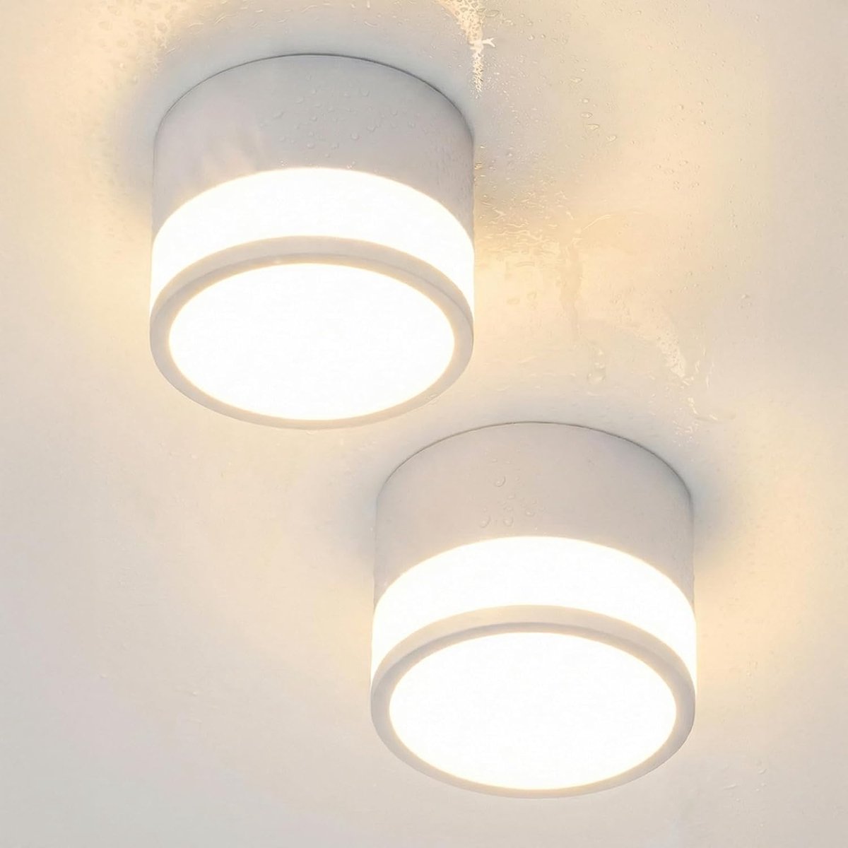 2-delige plafondlamp opbouw Wit LED 12W 3000K warm wit plafondspots aluminium 230V Ø10cm plafond opbouwspots badkamer
