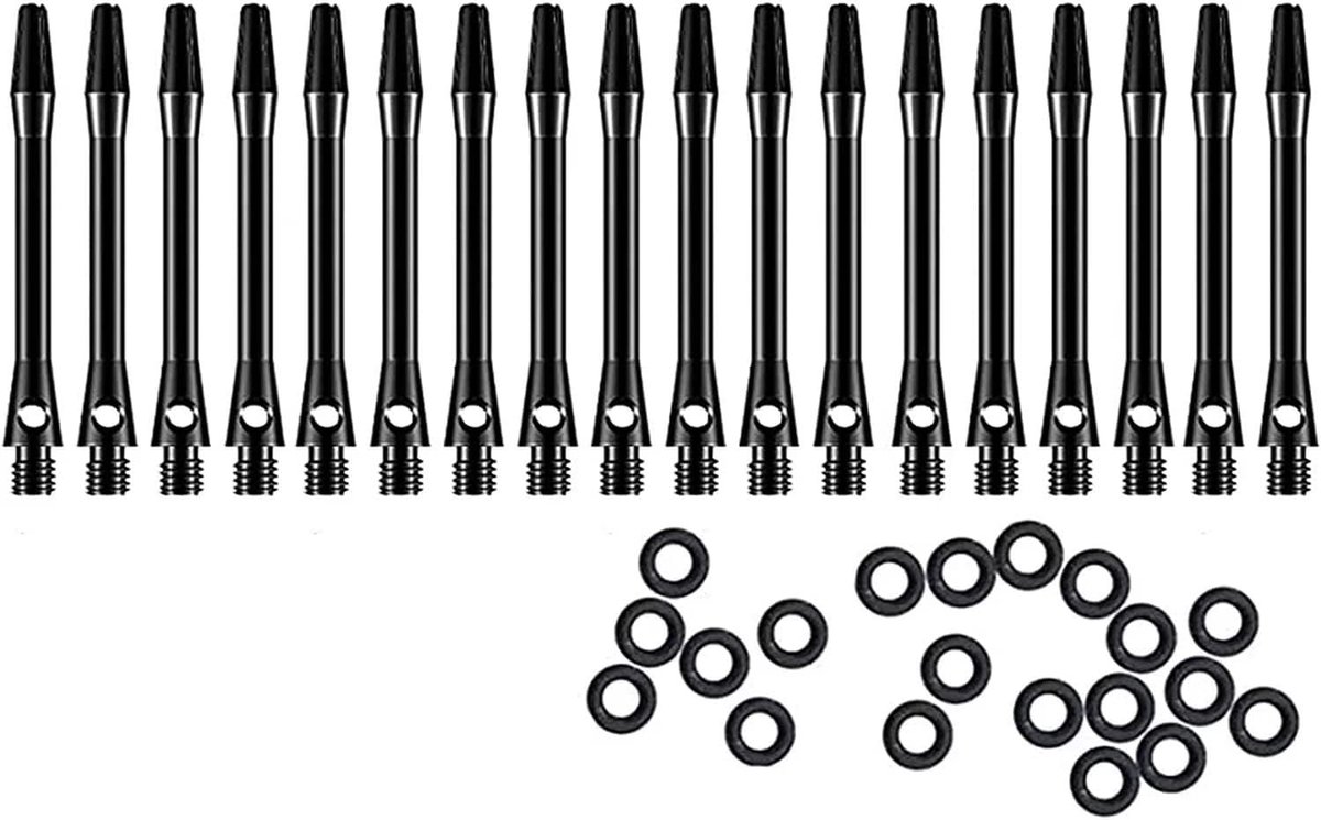Dartpijl shafts met rubberen ringen - Aluminium dart accessoires voor optimale grip en precisie