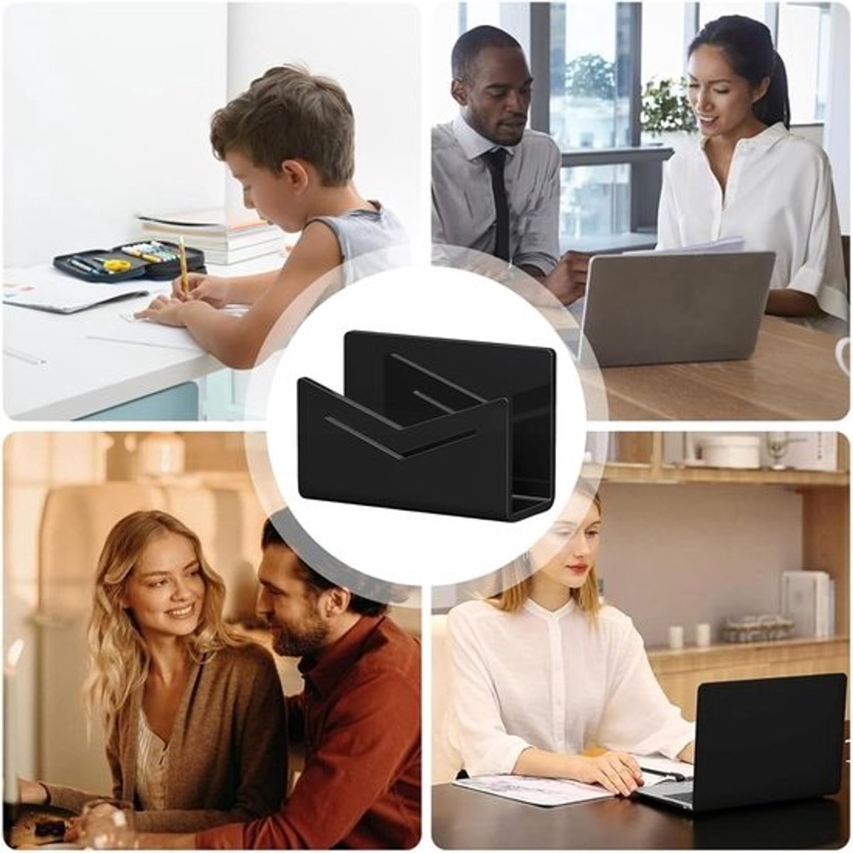 Opbergrek Bureau - Brievenhouder Organizer - Documenten Sorteren - Meerdere Compartimenten - 165 x 115 x 75 cm - Transparant