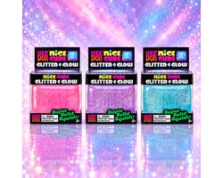 NeeDoh® Nice Cube – Glitter & Glow – Squishy – Anti-Stress Knijp Speeltje - 1 Stuk Assorti