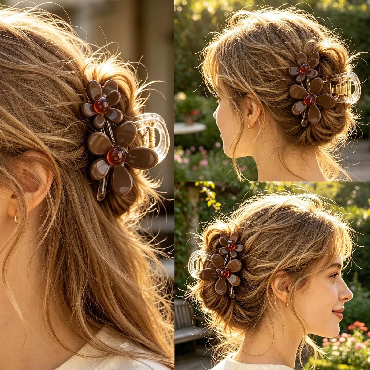 2-delige bloemen haarset dames acryl haarklauw clip rood satijn haarelastiek retro haaraccessoires voor dagelijks gebruik date party kantoor feest vrouwelijk haaraccessoire cadeau voor vrouwen