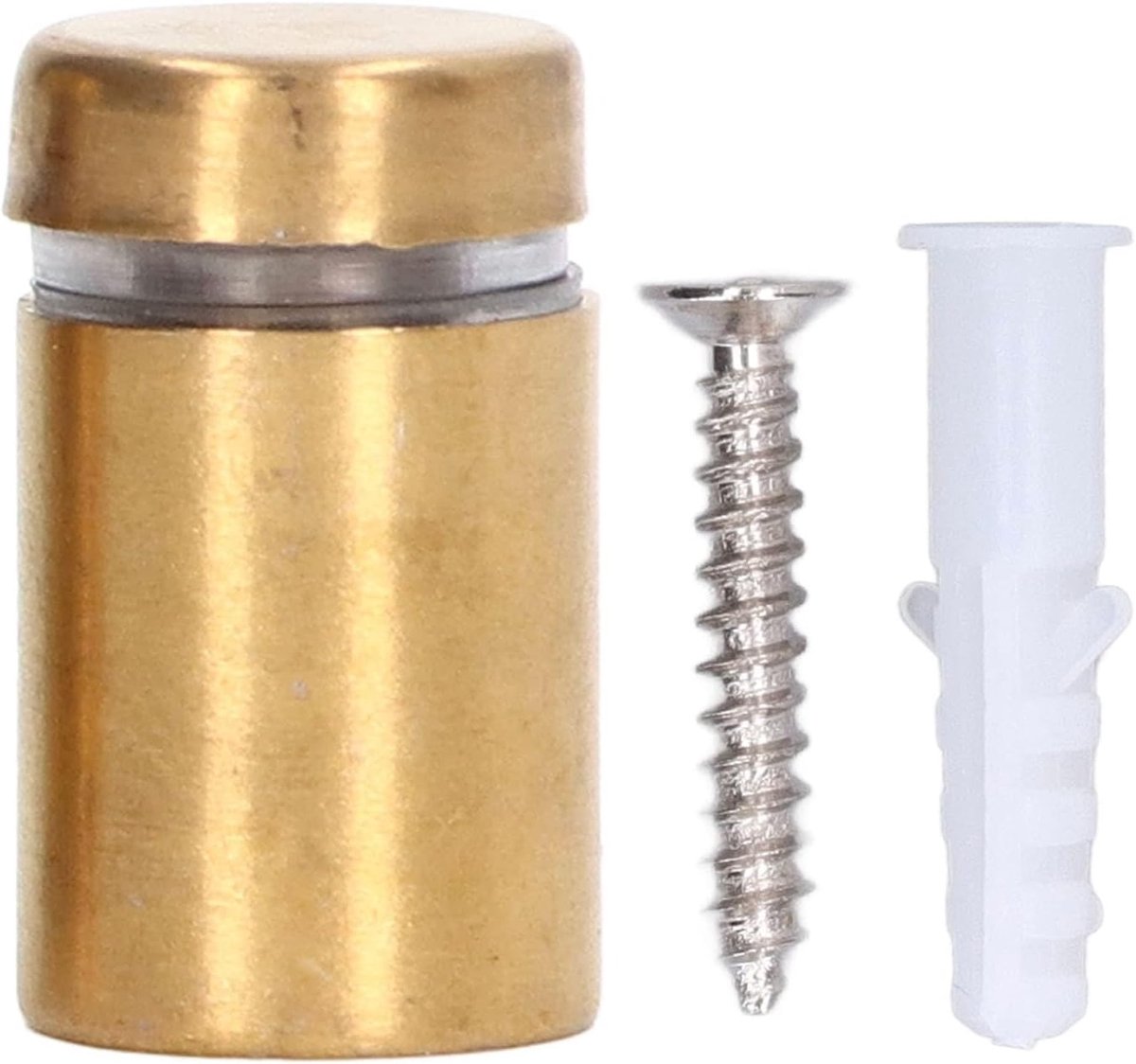 12 Stuks Teken Afstandhouder Schroeven Roestvrij Staal Muur Afstandhouders Glas Acryl Nagel Goud 12x20mm