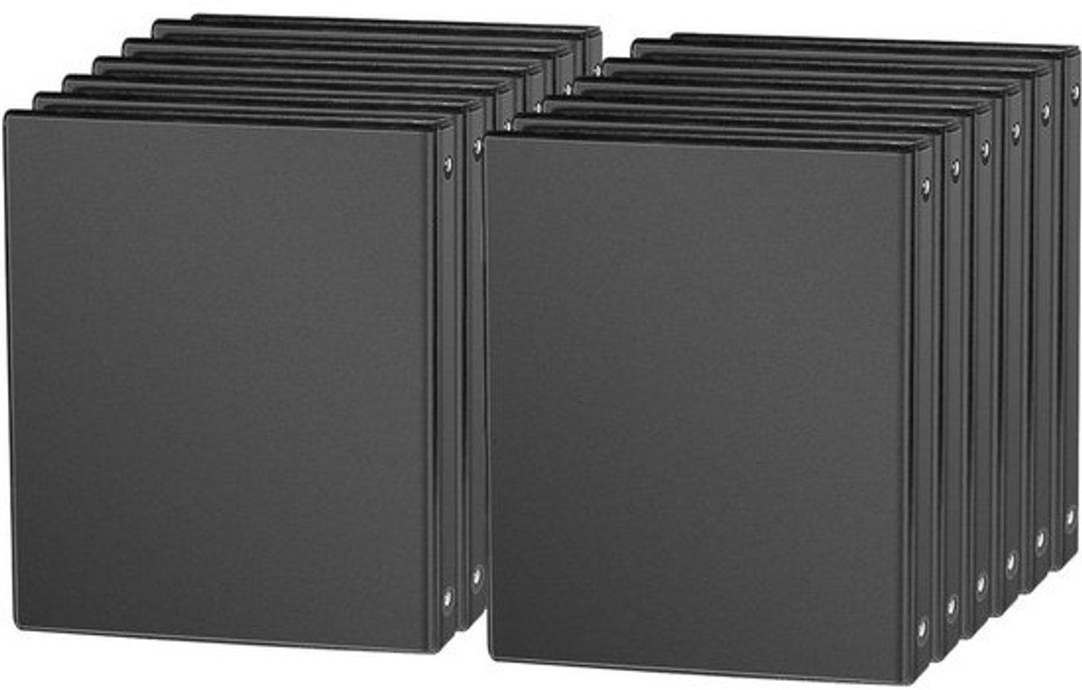 Ringband mappen - Opbergmappen - Documenten organiseren - Met binnenvakken - 12 stuks - Zwart