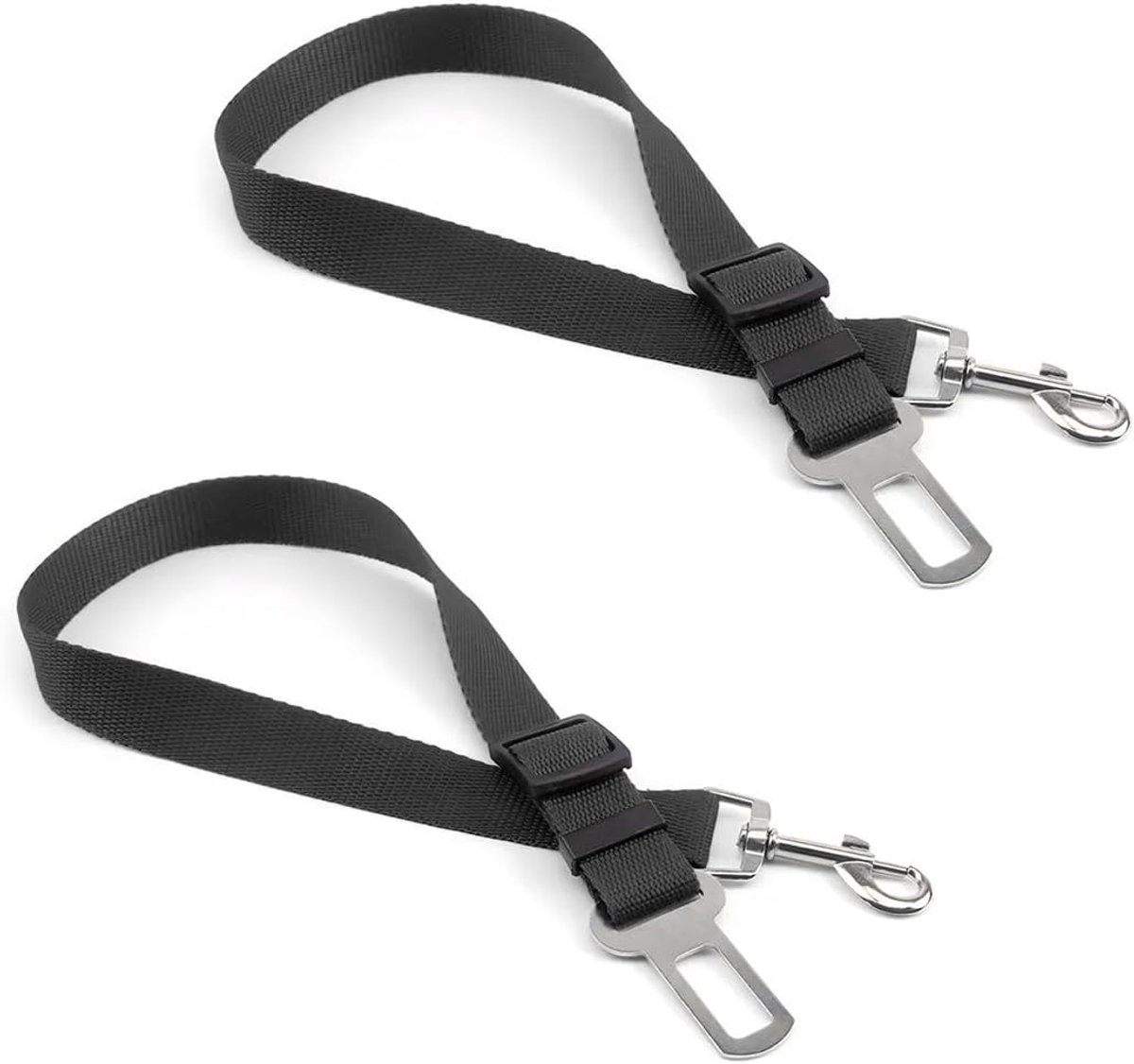 Dailygoods- Hondenveiligheidsgordel Verstelbaar - Veiligheidsharnas - 2 Stuks - Nylon - Universeel - Max. Lengte 71 cm - Hondentuig