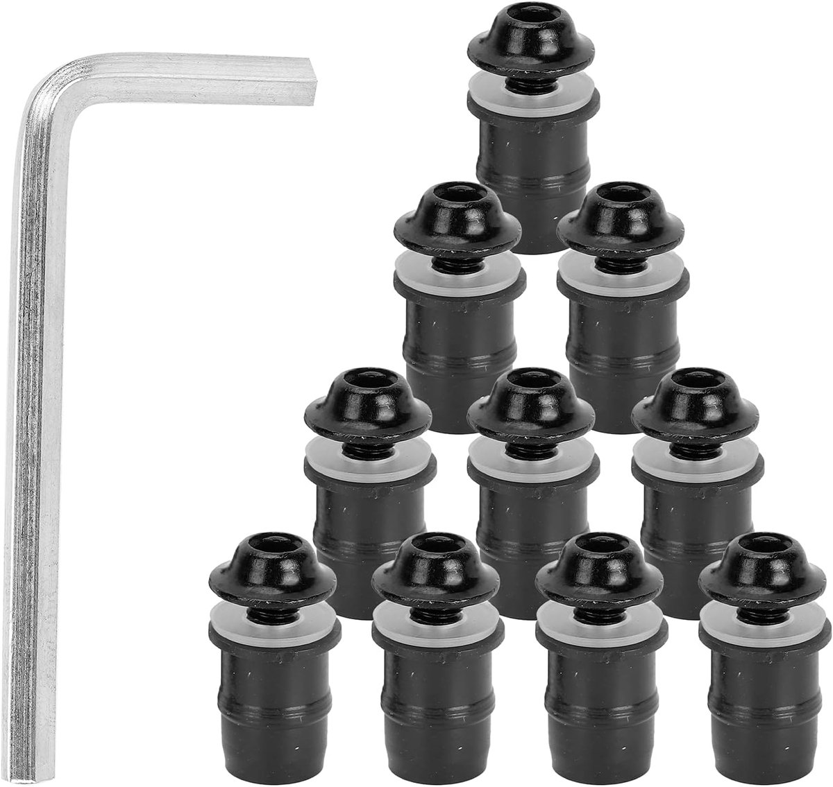 Dailygoods- Motorfiets Schroeven Set - 10 Stuks - M5x16mm - Universele Montage - Aluminium/Rubber - Inclusief Sleutel - Hoogwaardige Kwaliteit - Motor