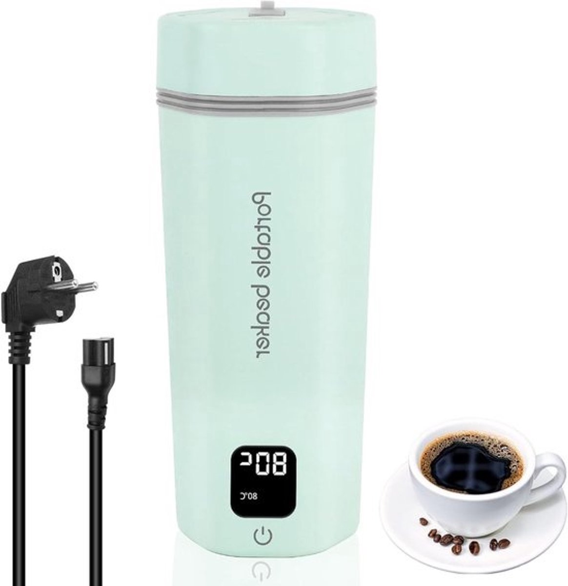 Reiswaterkoker Elektrisch - Mini Waterkoker - Warme Drankjes Maken - 6 Temperatuur Opties - 450 ml - Lichtgroen