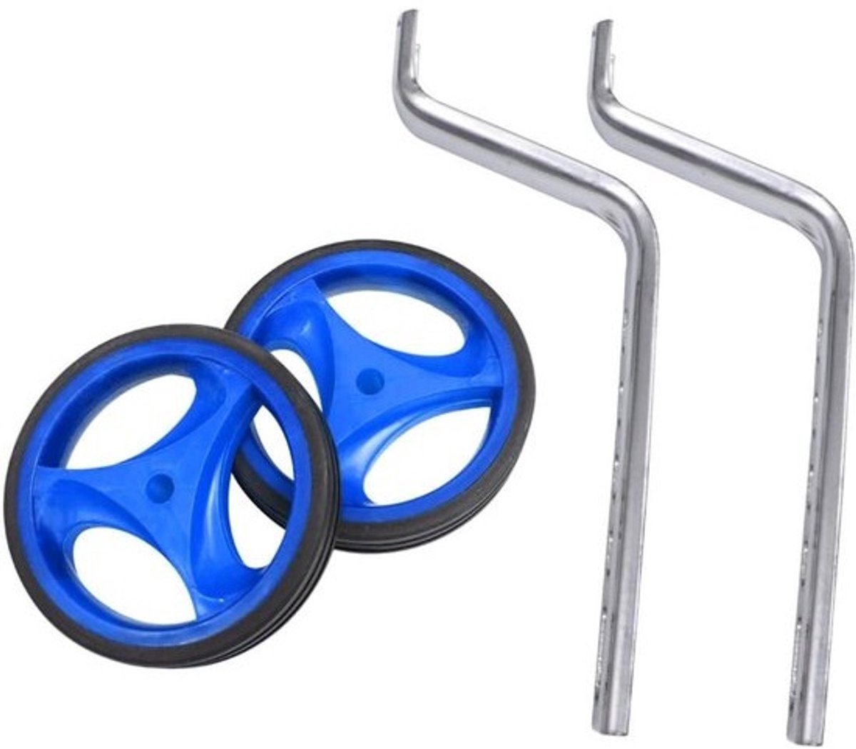 Kindfiets Ondersteunwielen - Zijwieltjes Kinderfiets - Leren Fietsen - Knipperend Licht - 11x11cm - Blauw