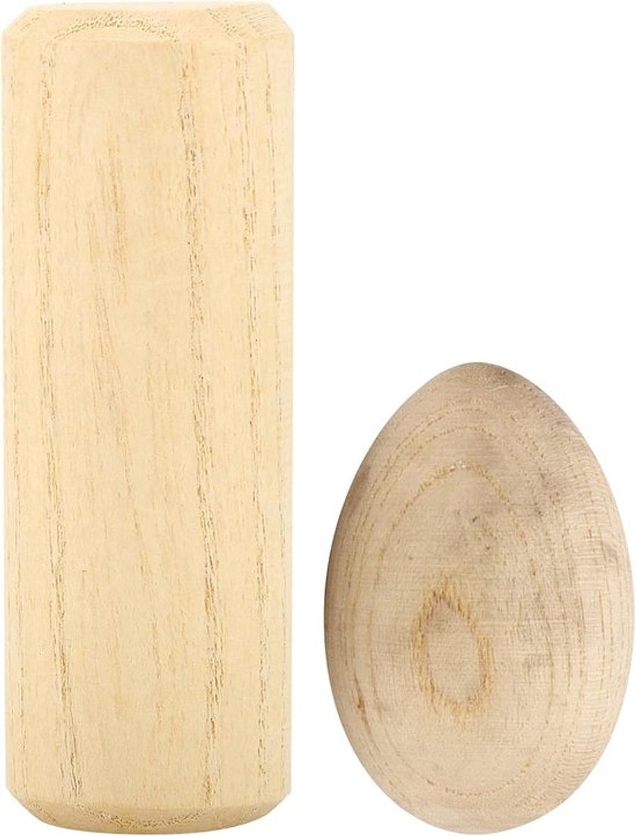 Maracas Eieren - Percussie-instrumenten Ritmisch Speelgoed - Muziek Leren - Eenvoudig te Bespelen - 60 x 39.5 mm - Houtkleur