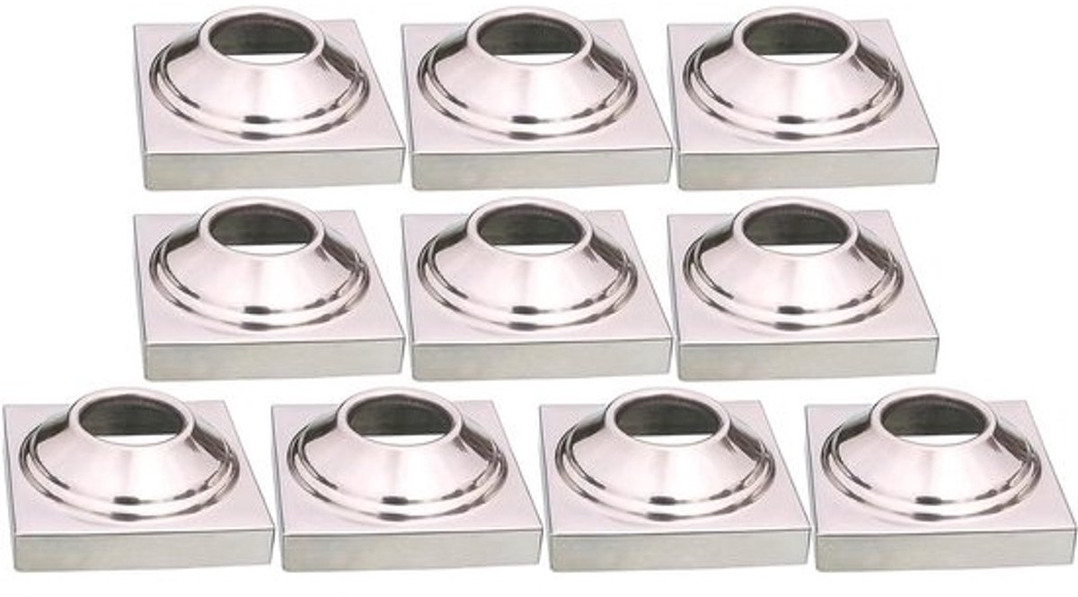 Hekpaalkappen - Paaldoppen Afdekkappen - Schutting Beschermen - Roestvrij Staal - 100 x 100 mm - Zilver