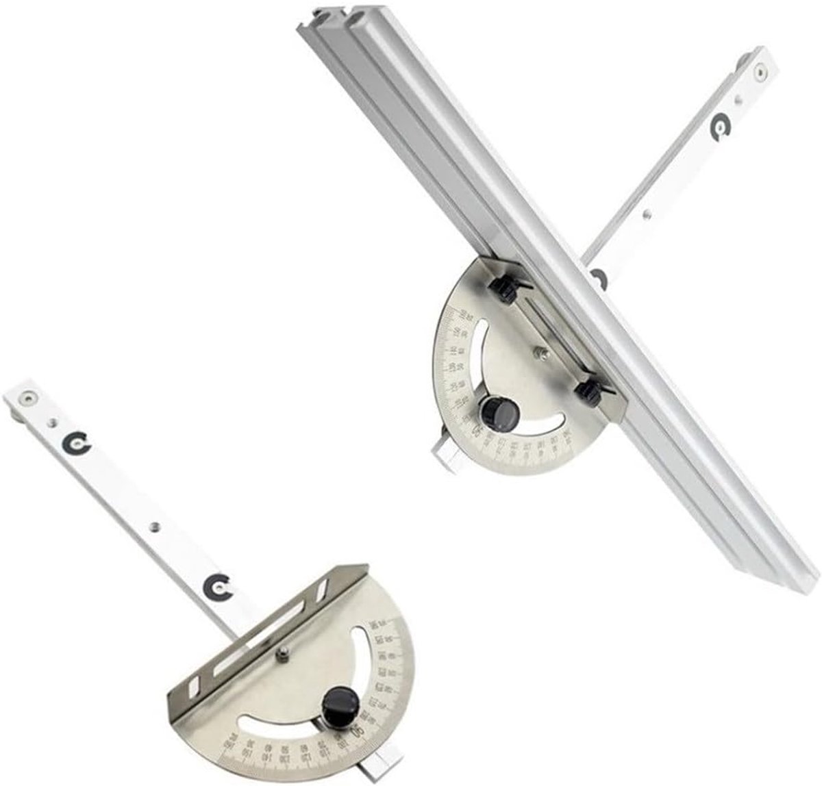 Dailygoods- Verstekhoek Aanslag Systeem - Aluminium Hoekmeter - Verstelbare Liniaal - Hoekduwer - Geleiderail - Precisie en Dichtheid