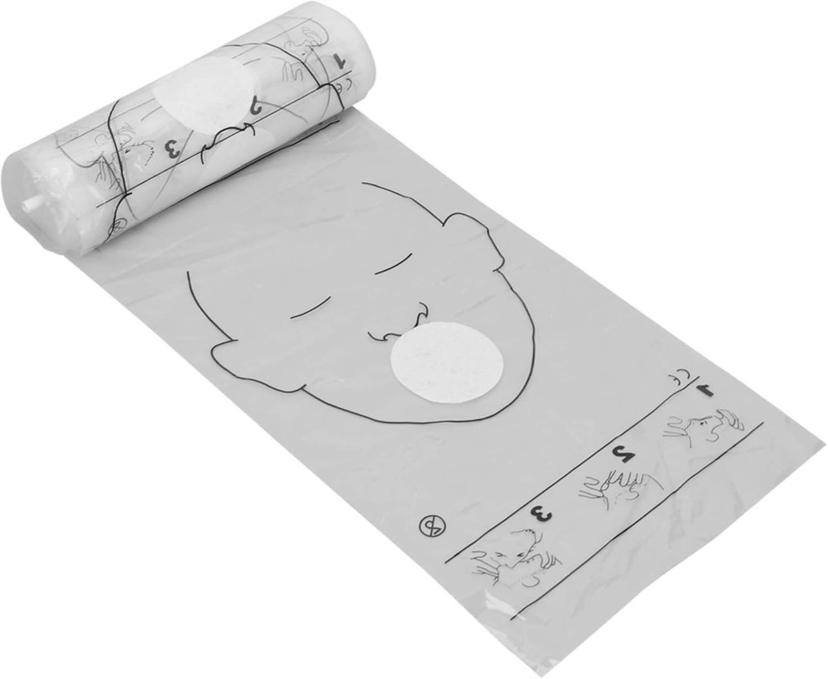 Dailygoods- CPR-Masker met 1 rol - Wegwerp gezichtsbescherming - Beademingsdoekjes - Noodgevallen - Transparant ontwerp - Bescherming tegen lichaamsvl
