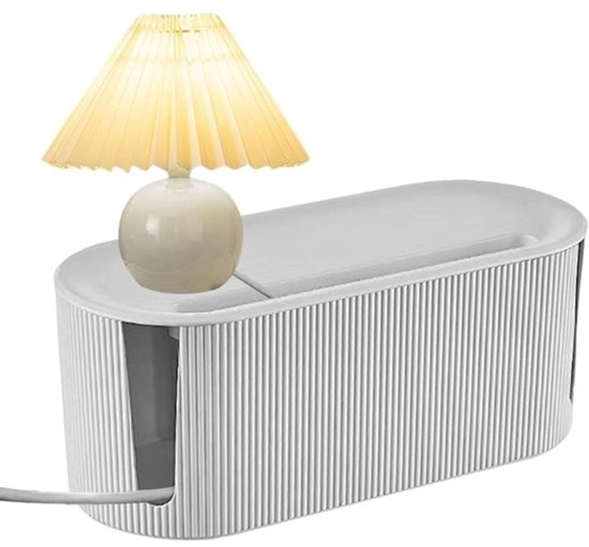 Kabel Opbergdoos - Kabel Management Case - Snoeren Organiseren - Grote Capaciteit - 35 x 19.4 x 16 cm - Wit