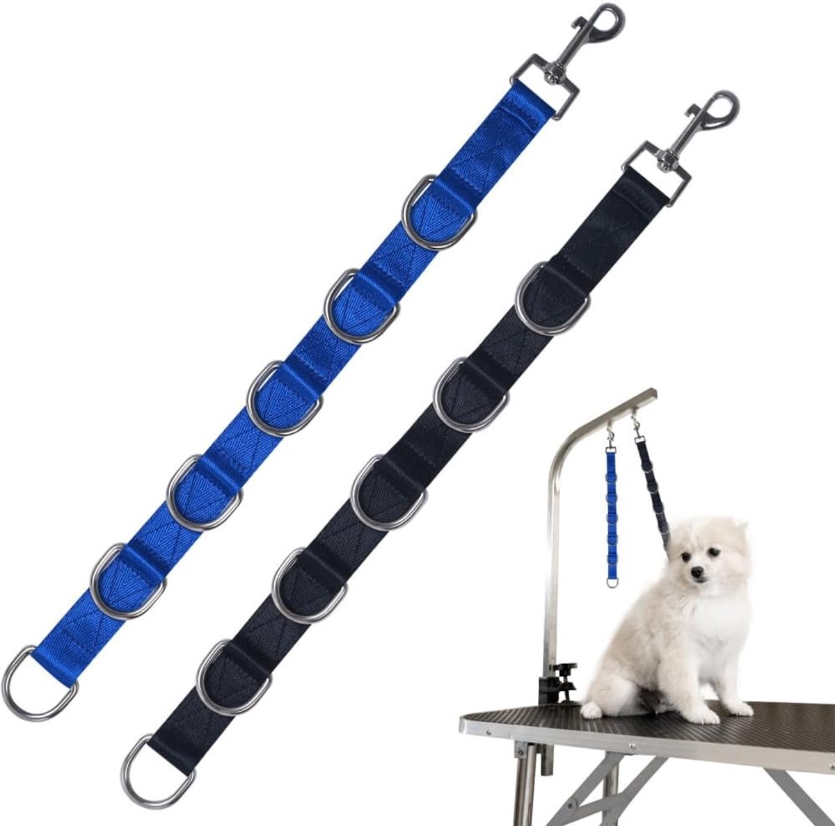 Dailygoods- Hondenverzorging Lus Extender - Nylon Verzorgingstafel Riemen - 6 D-ringen - Flexibel Gebruik - Hoogwaardige Materialen - Geschikt voor Ho
