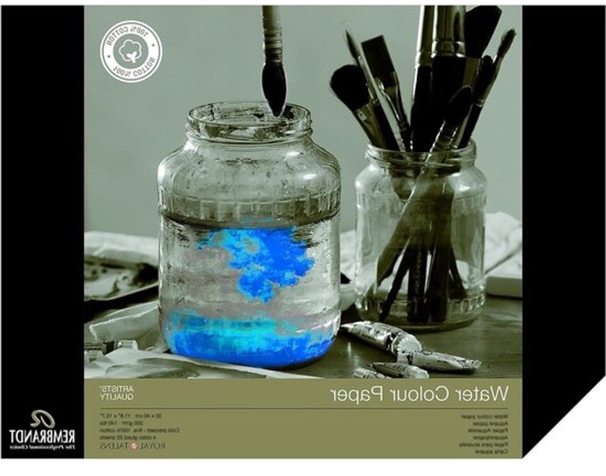 Rembrandt Professional Aquarelpapier Blok | 300 g/m², 20 Vellen | 100% Katoenpapier | 30 x 40 cm