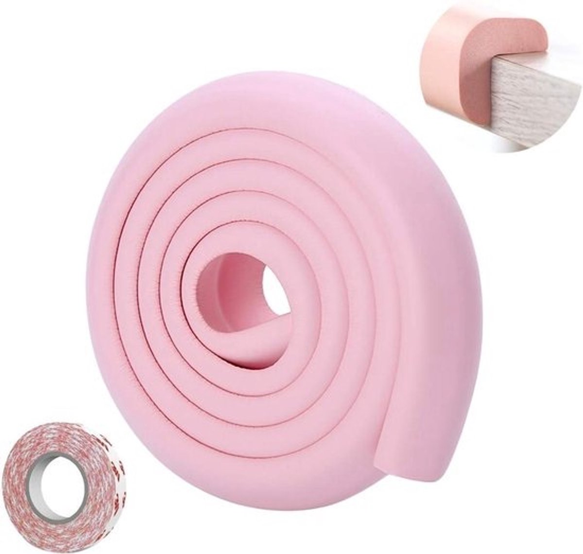 Baby Veiligheid Randbeschermers - Hoekbeschermers Meubels - Kinderen Beschermen - Verdikt Schuim Ontwerp - 2 Meter - Roze