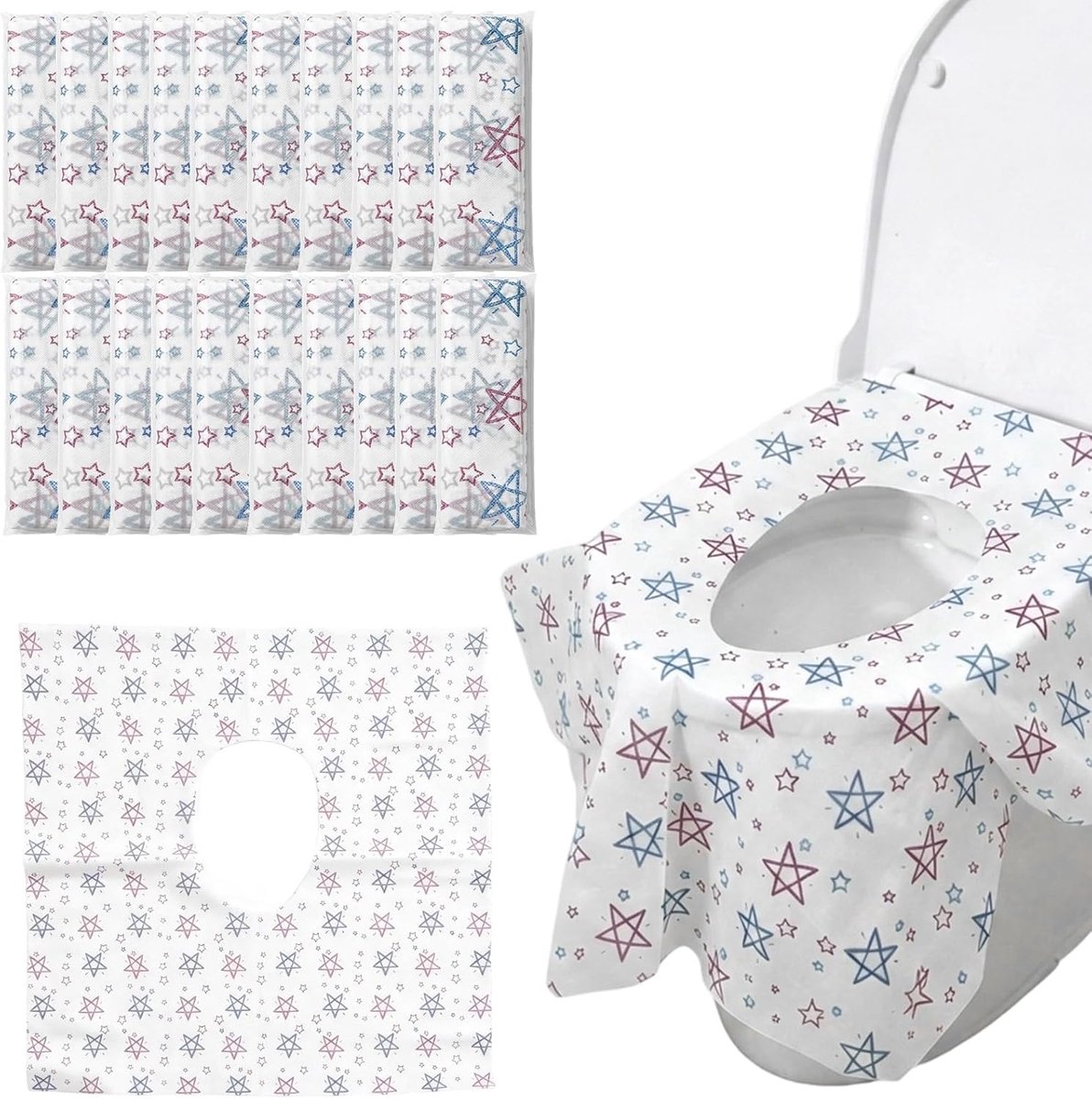 wegwerp toiletkussens 62 x 65 cm - tweelaags materiaal - waterdicht en vloeistofafstotend - hygienisch gebruik - ShopVlot
