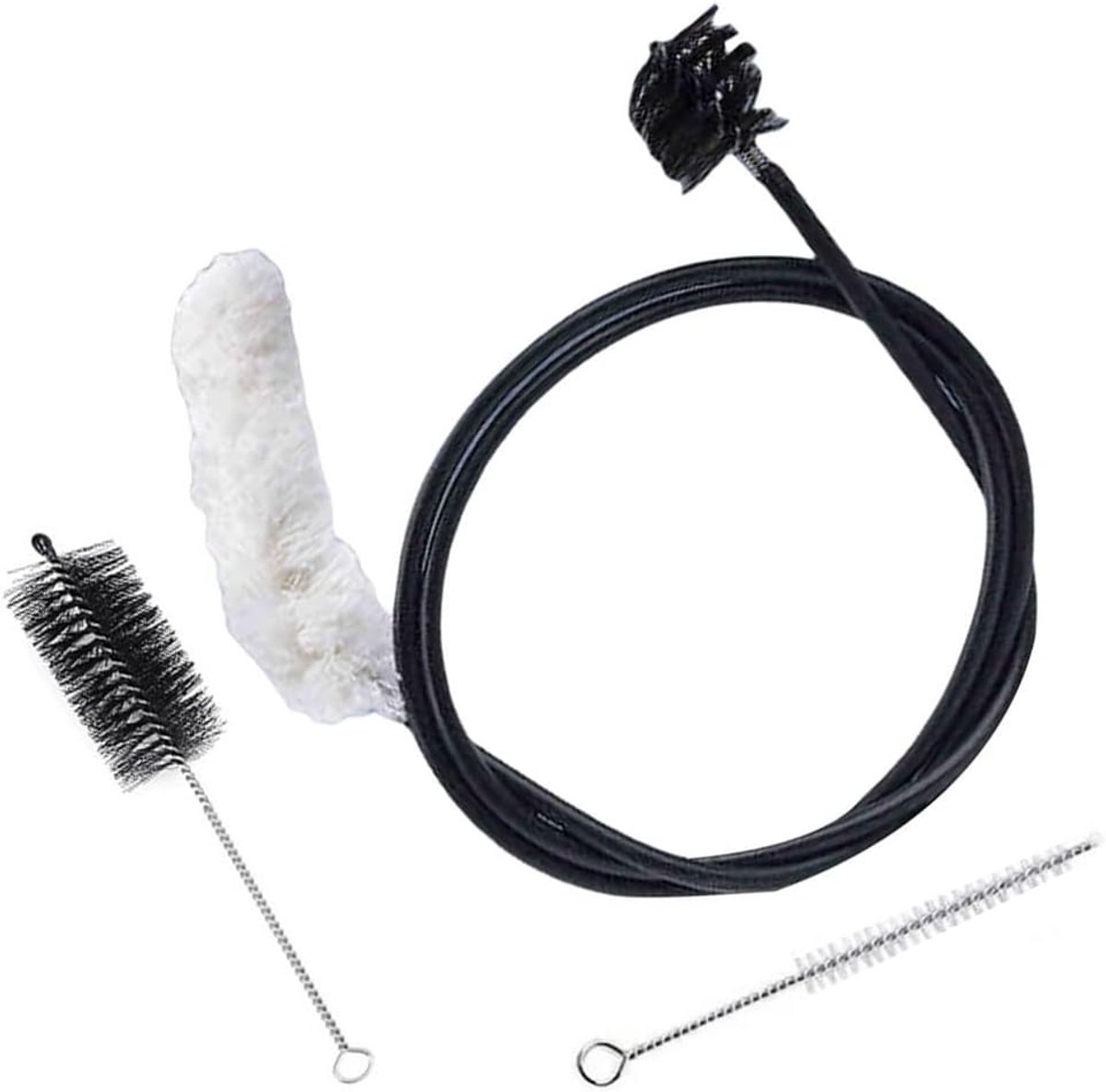 trompetreinigingsset met mondstuk, trompetborstel, reinigingsset van trompetborstel, mondstuk, ventiel, flexibele accessoires, verzorging voor trompetmondstuk