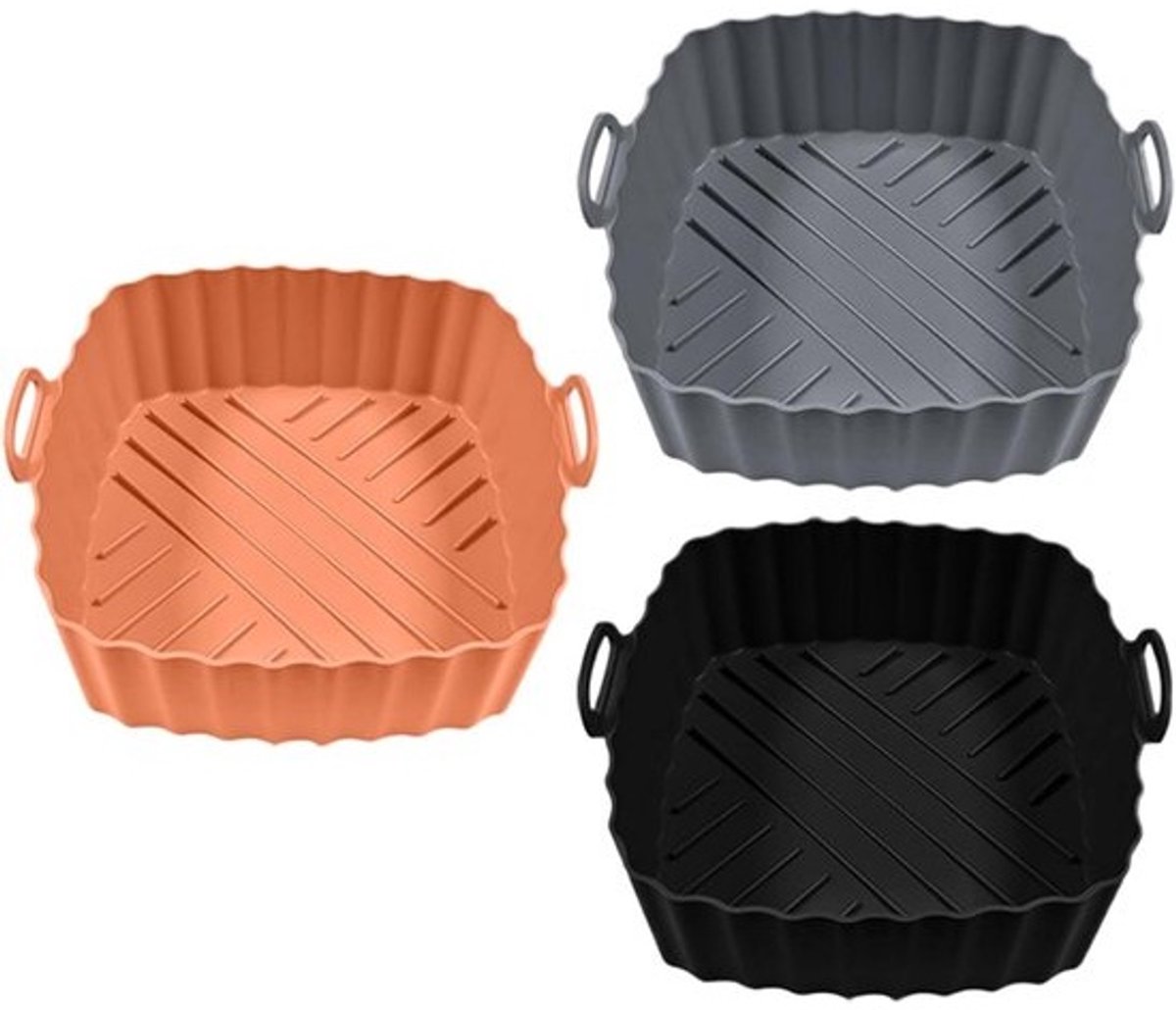 Airfryer Liners - Oven Bakvorm - Keuken Bereidingen - Veilig Hanteren - 3 Stuks - Grijs