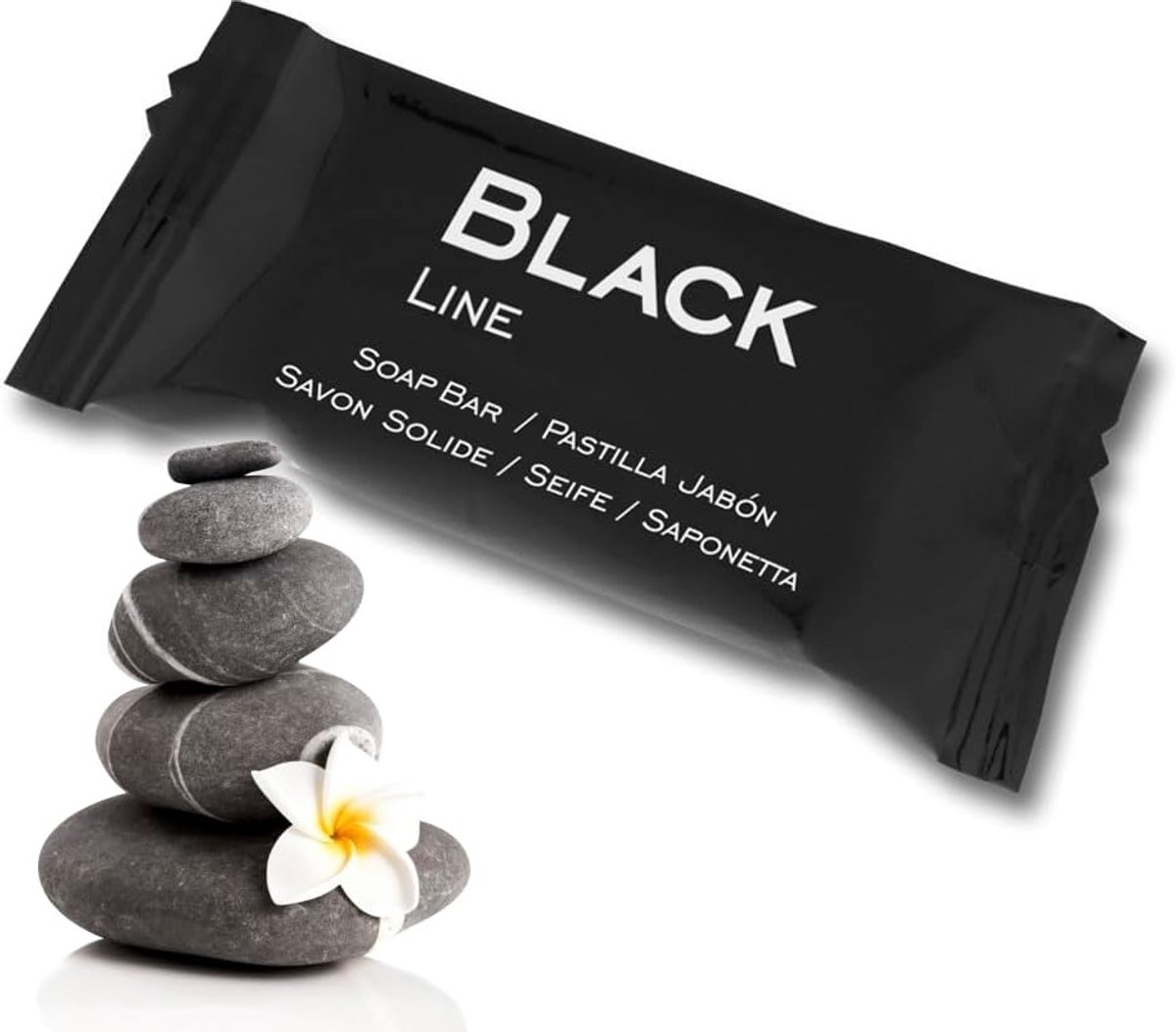 Zepen BLACK Line 8gr. | 500 st. | Vegan 98% Natuurlijke Oorsprong | Amenities zonder Parabenen | Hotel, B&B, Vakantiehuis, Camping, Cruise... | Gemaakt in de EU