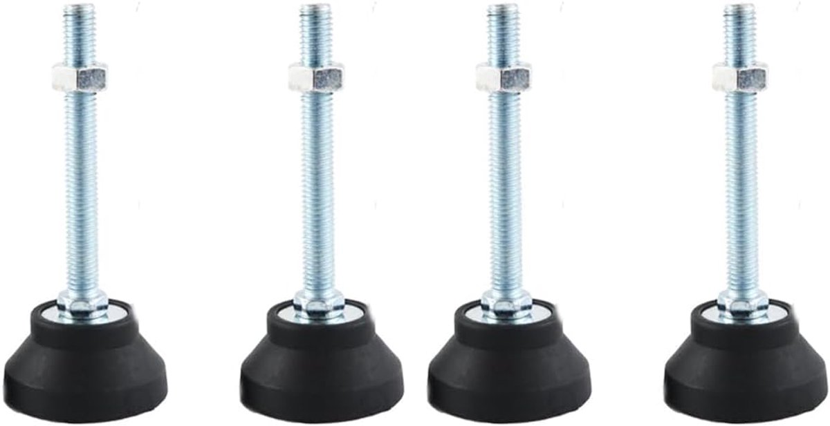 Dailygoods- Meubel-nivelleringspoten 4 stuks - Hoogteversteller - Stabiliteit - Verstelbaar - Draagvermogen 80 kg - Beschermend rubberen pad - Meubelp