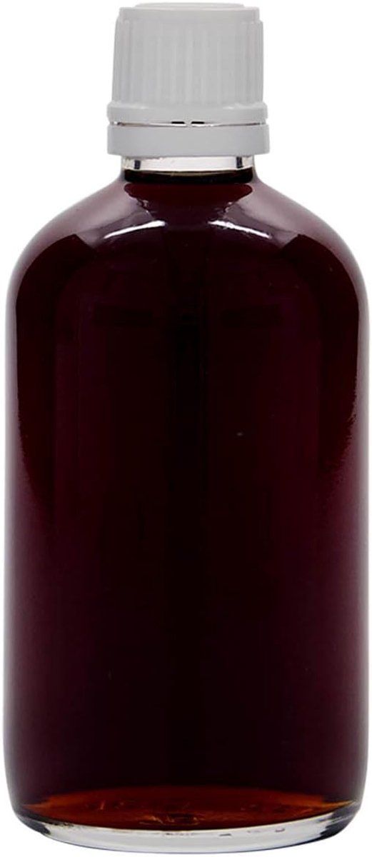 Set van 24 medicijnflessen 100 ml van bruin glas met originele schroefsluiting