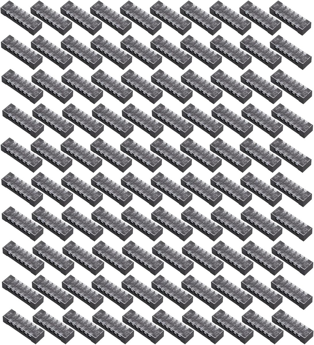 Dailygoods - 100 Stuks Schroefklemmenblokken 6 Posities voor Verdeelkasten