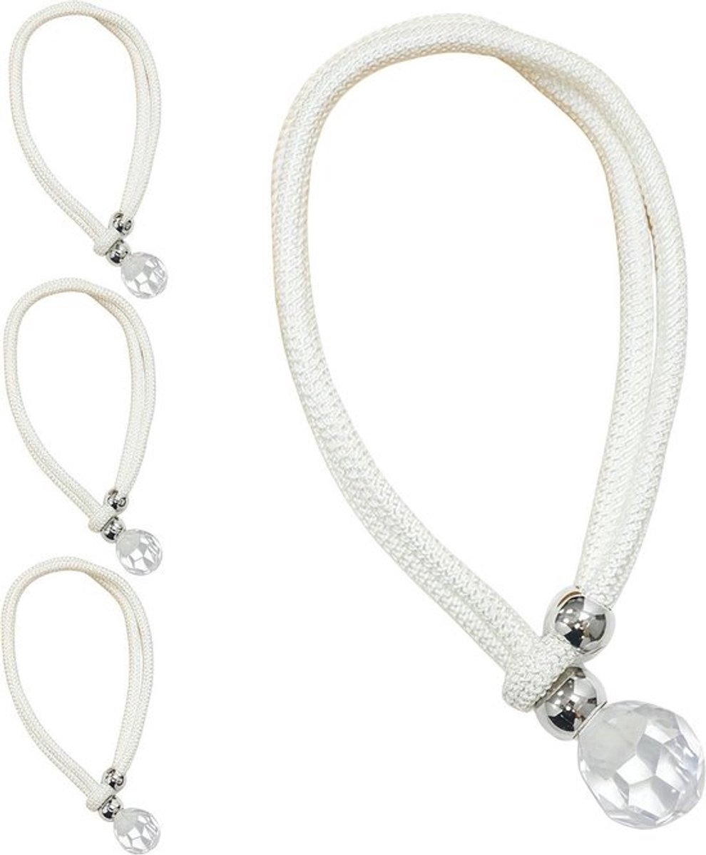 Gordijn Tiebacks - Gordijn Hangers - Gordijnen Stukken - Handgeweven - 50 cm - Wit