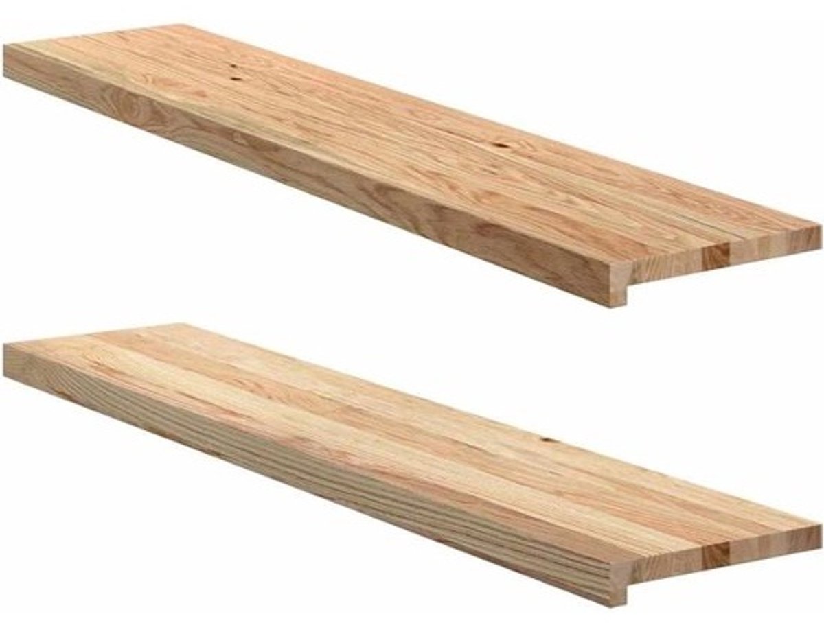Houten Vensterbanken - Vensterbanken Massief Eiken - Interieur Afwerking - Onbehandeld Massief Eiken - 120 x 30 x 2 cm