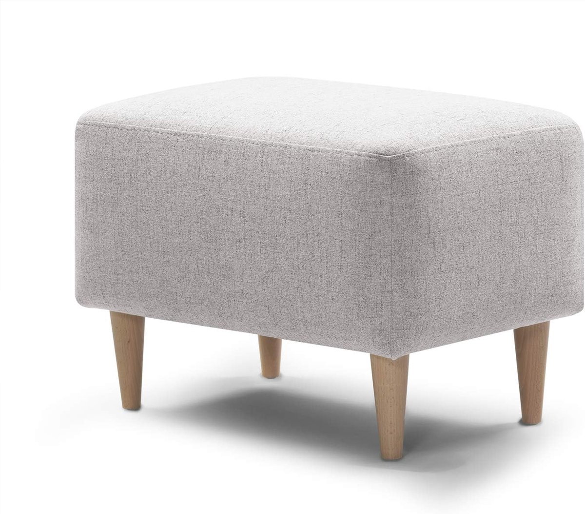 Comfortabele voetenbank met houten poten, grijs