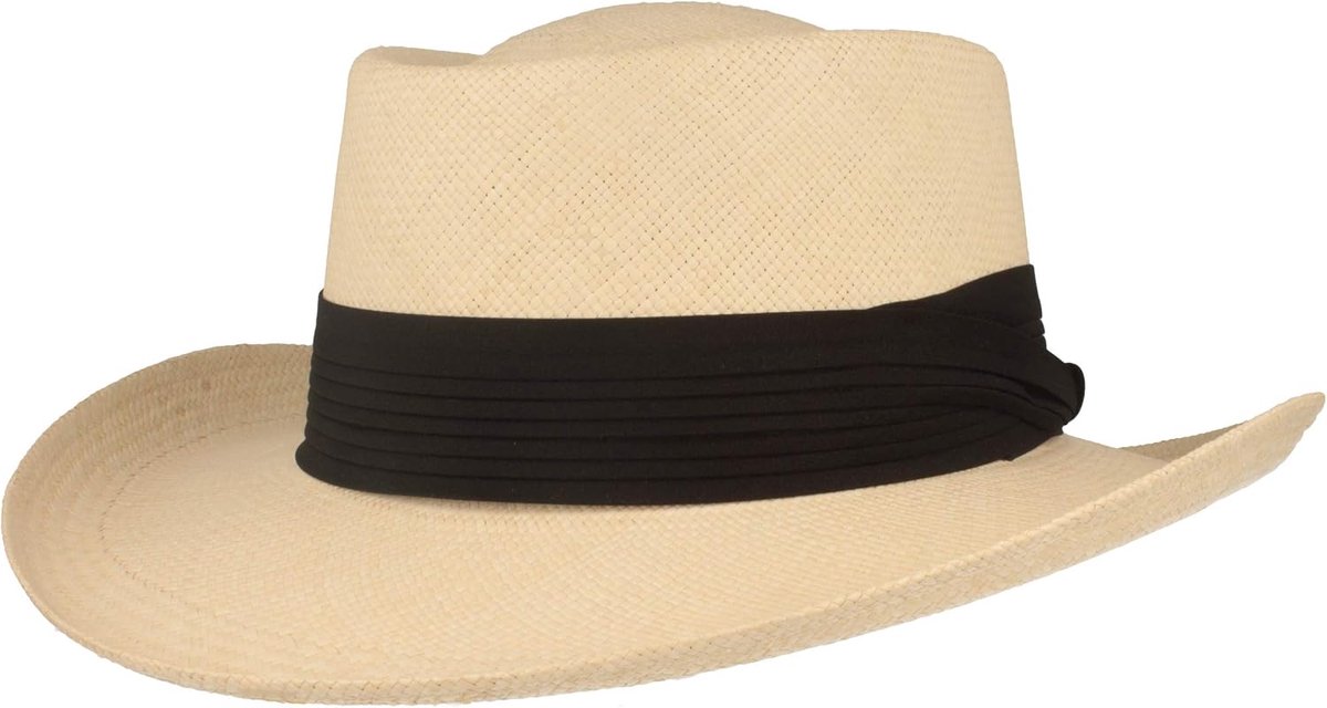 Originele Cowboy Panama hoed voor dames, westerse hoed, strohoed, zomerhoed van Ecuador, handgevlochten