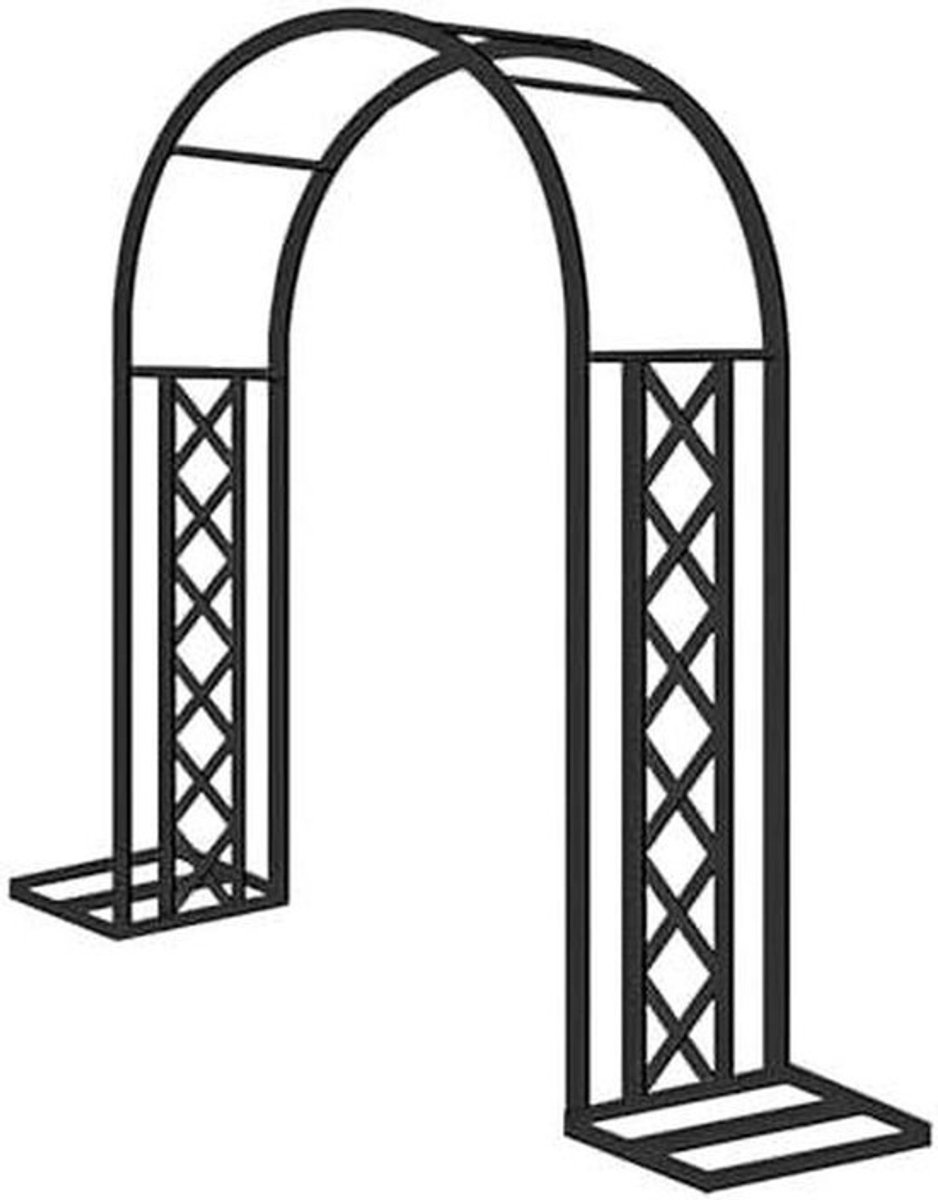 Tuinboog Metaal - Klimhulp Rozen - Decoratieve Entree - Verzinkt Staal Frame - 260 cm breed - Zwart