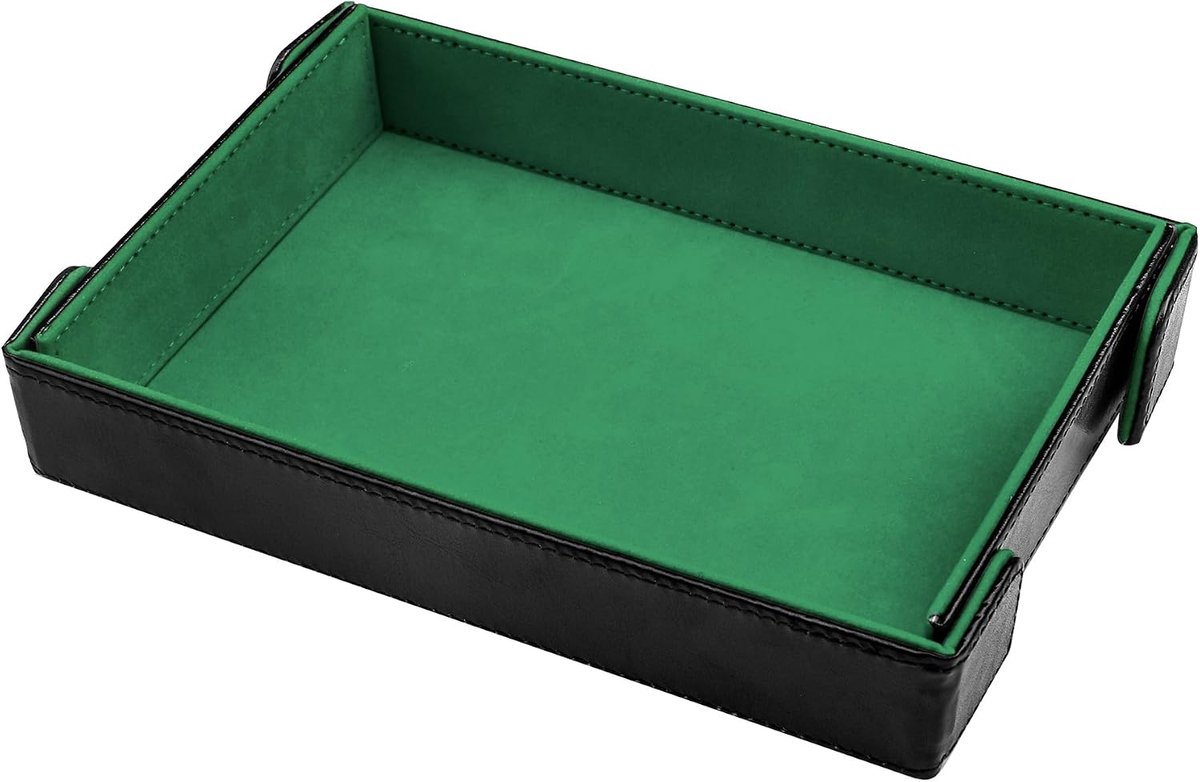 Magnetische opvouwbare dobbelstenen lade rechthoek dobbelstenen rollende lade PU lederen dobbelstenen trays opvouwbare dobbelstenen houder dobbelstenen rolmat opbergdoos voor D & D RPG