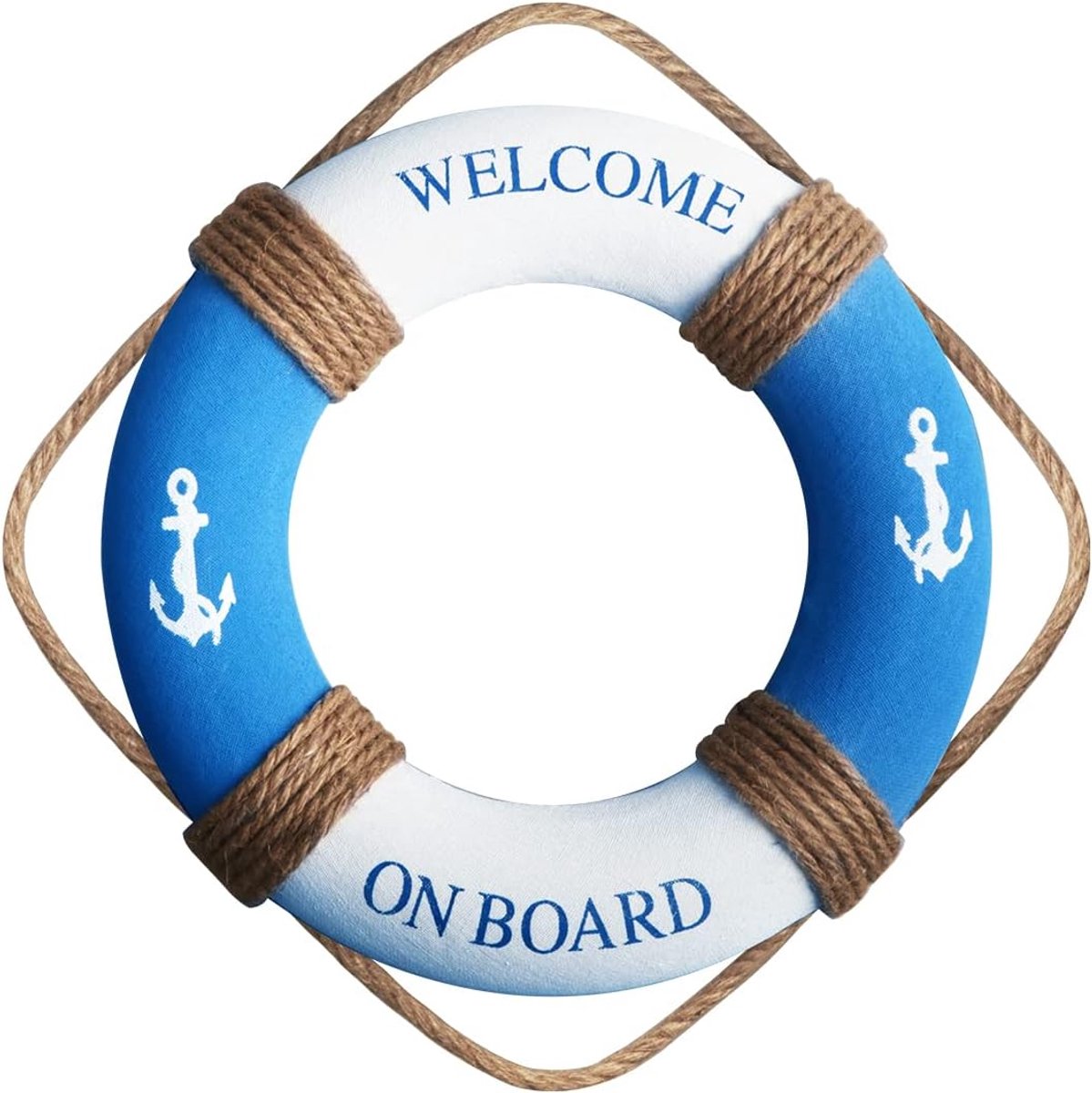 30 cm Nautische reddingsring decoratie Maritieme deco levensring wanddeur hangende decor strand thema home nautische wanddecoratie voor restaurant café winkel bar decoratie, blauw wit