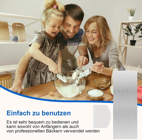 1 stuk roestvrijstalen taartstrijkset met 1 doorzichtige plastic folie, taartstrijkset, keukenschraper, bakgereedschap voor glazuur, botercrème, mousse — afbeelding 3