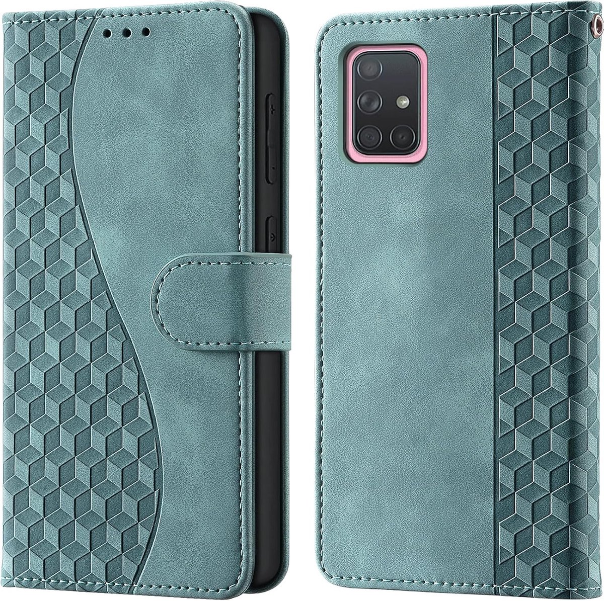 Portemonnee Telefoonhoes voor Samsung Galaxy A71 Mistgroen