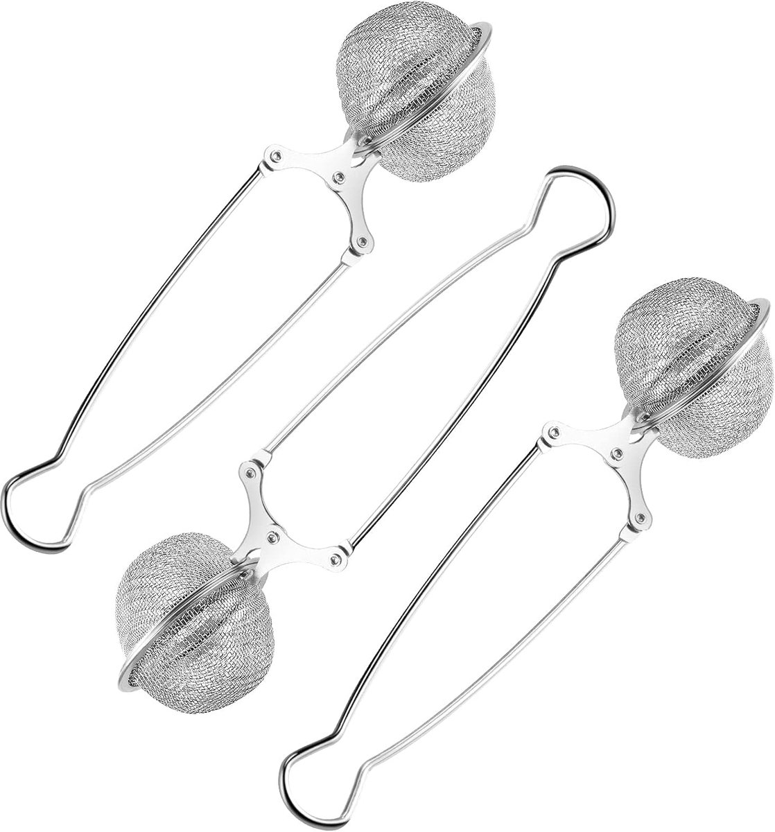 Thee-ei voor losse thee, 3 stuks, theezeef roestvrij staal, fijnmazige thee-infuser set