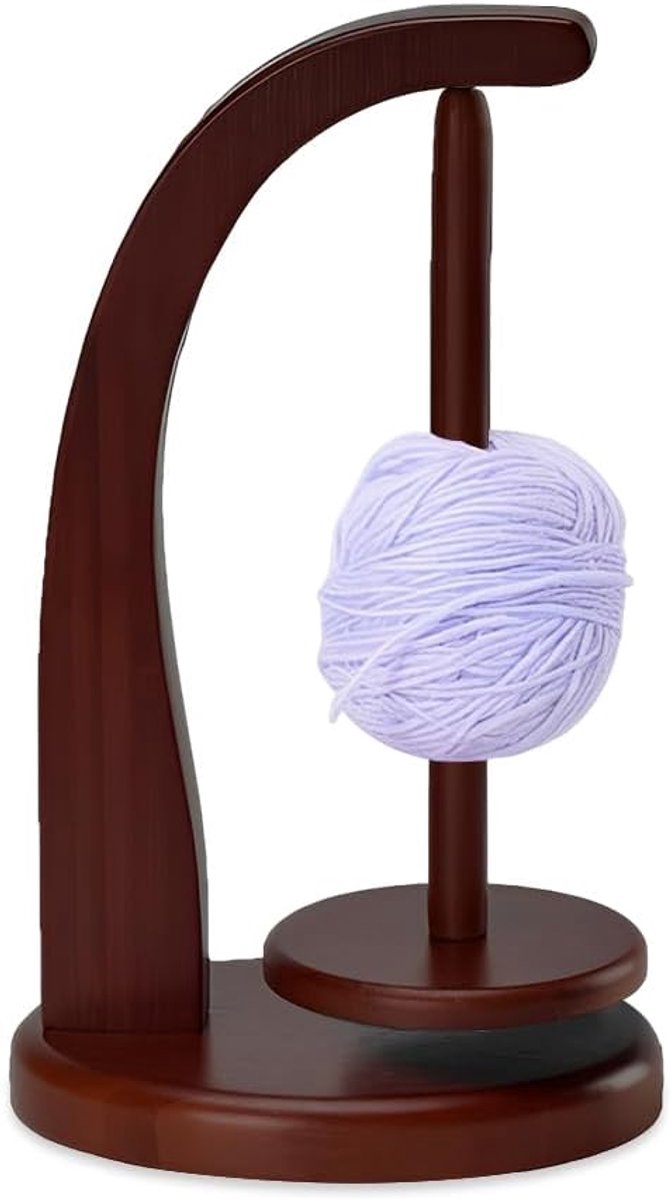 Garenrolhouder van hout, magnetische garenwikkelaar, SZMK houder voor bollen, draaibare garendispenser, garenhouder spinner voor naailiefhebbers, doe-het-zelf, retrokleuren