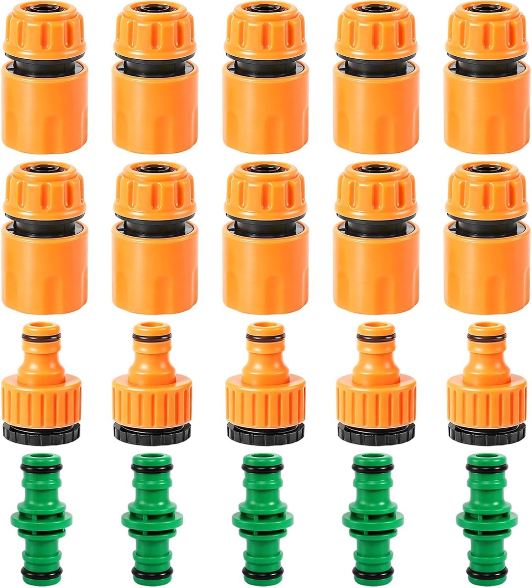 20 stuks slangaansluiting 1/2 inch, slangkoppelingsset, tuinslang, verbindingsstuk, slangkoppeling, slangkoppeling, slangverbinders, lekvrij, voor tuinirrigatie en huishoudelijke toepassingen