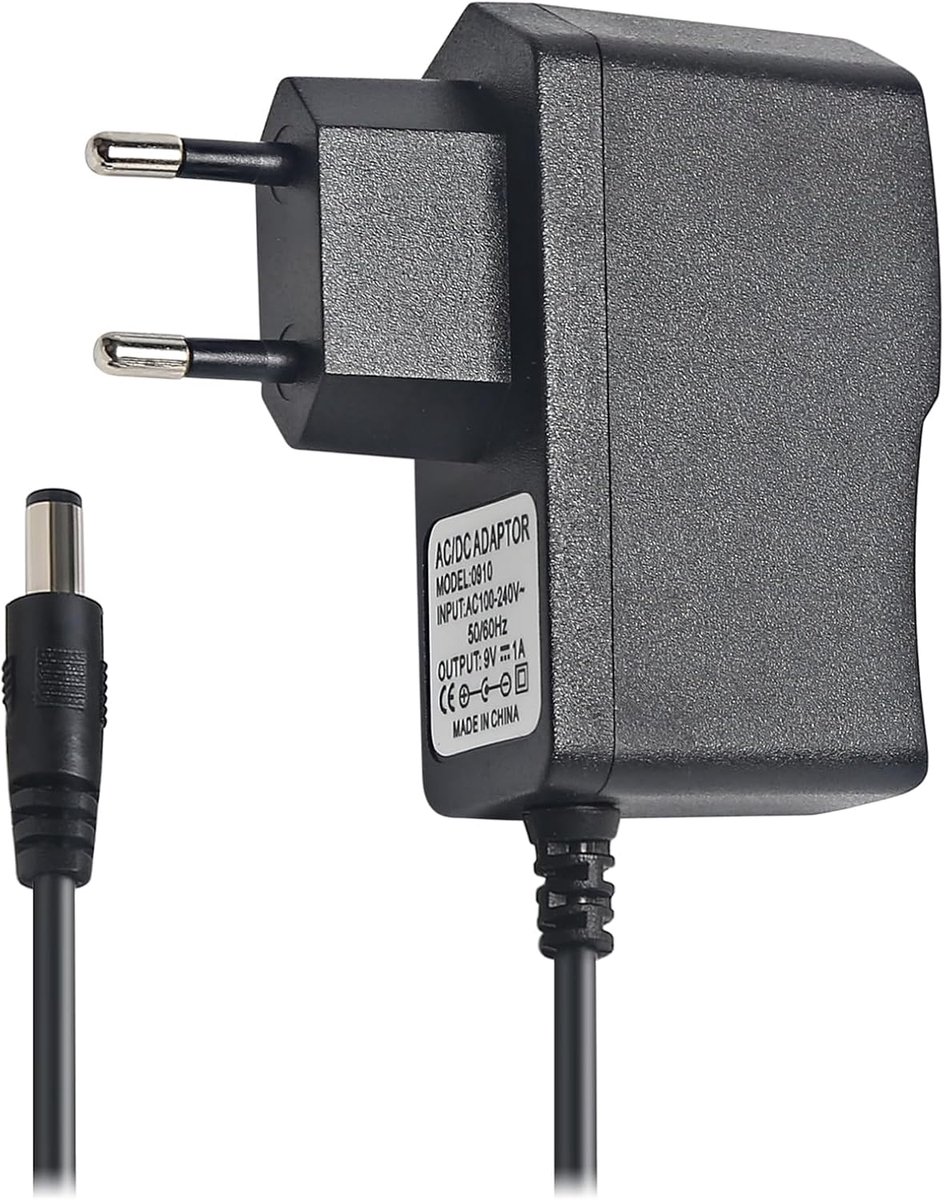 Console accessoires 9V DC voeding, 9V gitaar pedaal voeding, 9 volt 1000 mA oplaadkabel voor piano keyboard, gitaareffecten, pedaal adapter gemiddelde negatieve elektrode