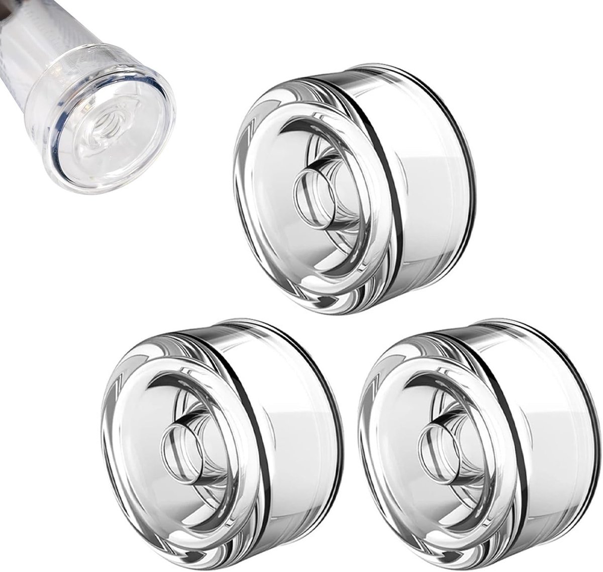 Penispompen Verwisselbare Manchetten Penisbevestiging Silicone Penissen Uitbreiding Pompkoker 3 Stuks voor Penispompen Pensioenpomp Kutpomp Vacuümpomp voor Mannen