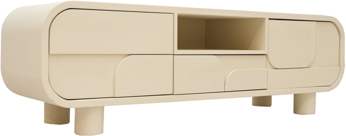 Tower Living Alviano TV stand 2 drs + open niche + 1 drw - 150x40x45 Beige